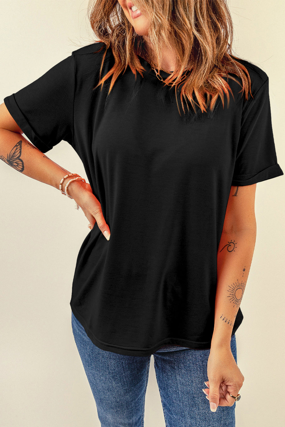 Basic Black Crew Neck Tee
