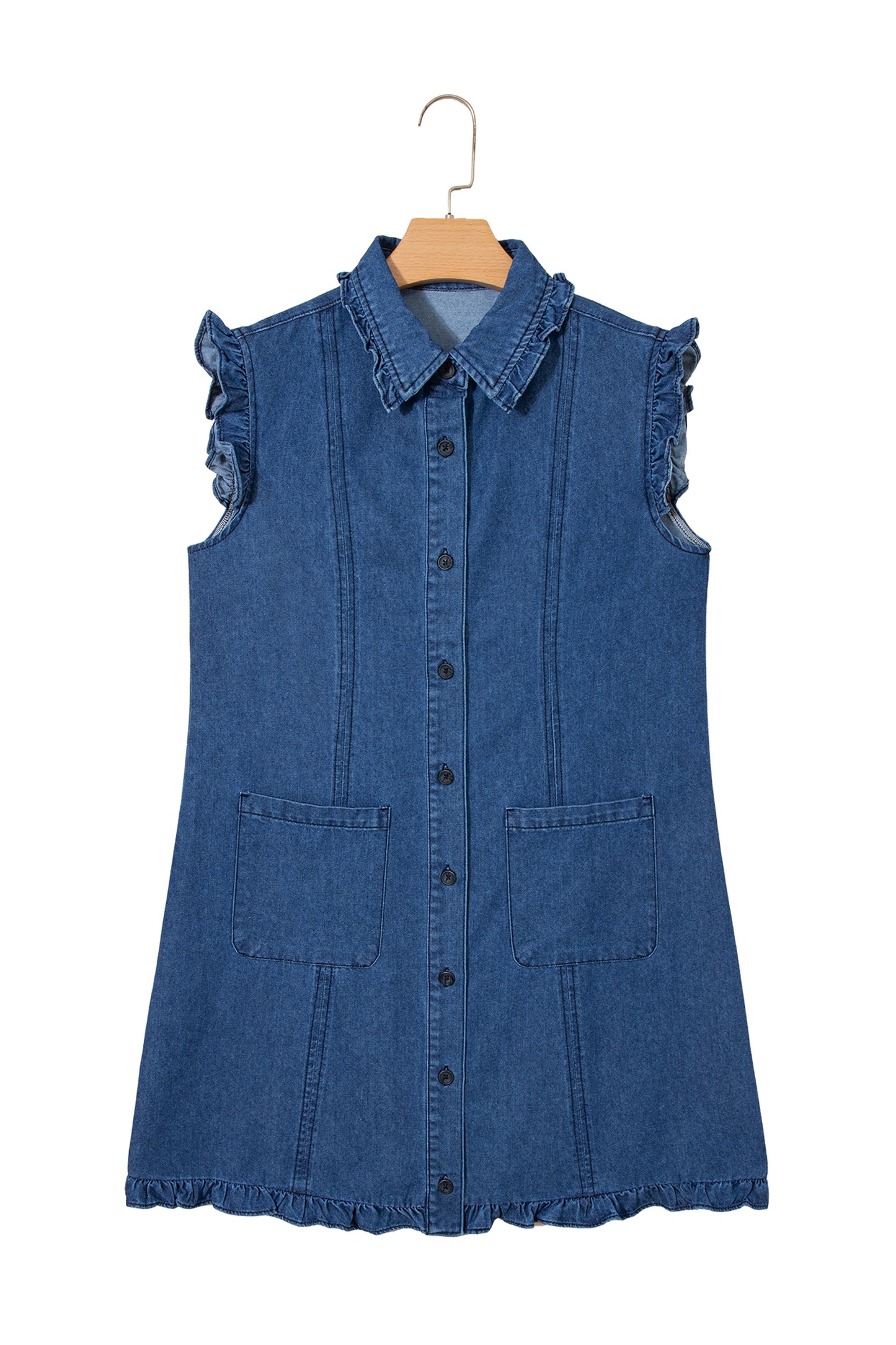 Ruffle & Run Denim Shift Dress