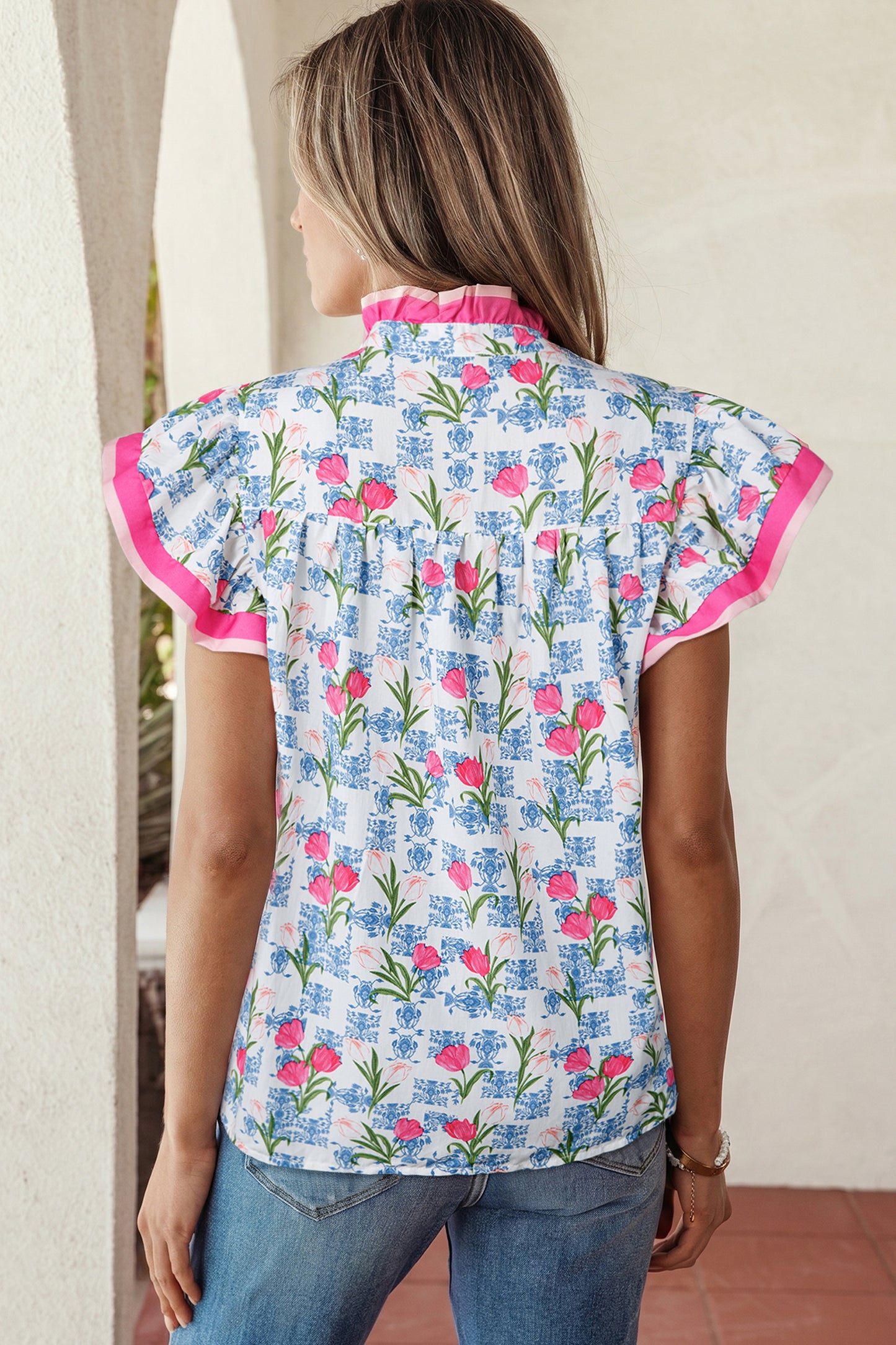 Tulip & Toile Ruffle Top