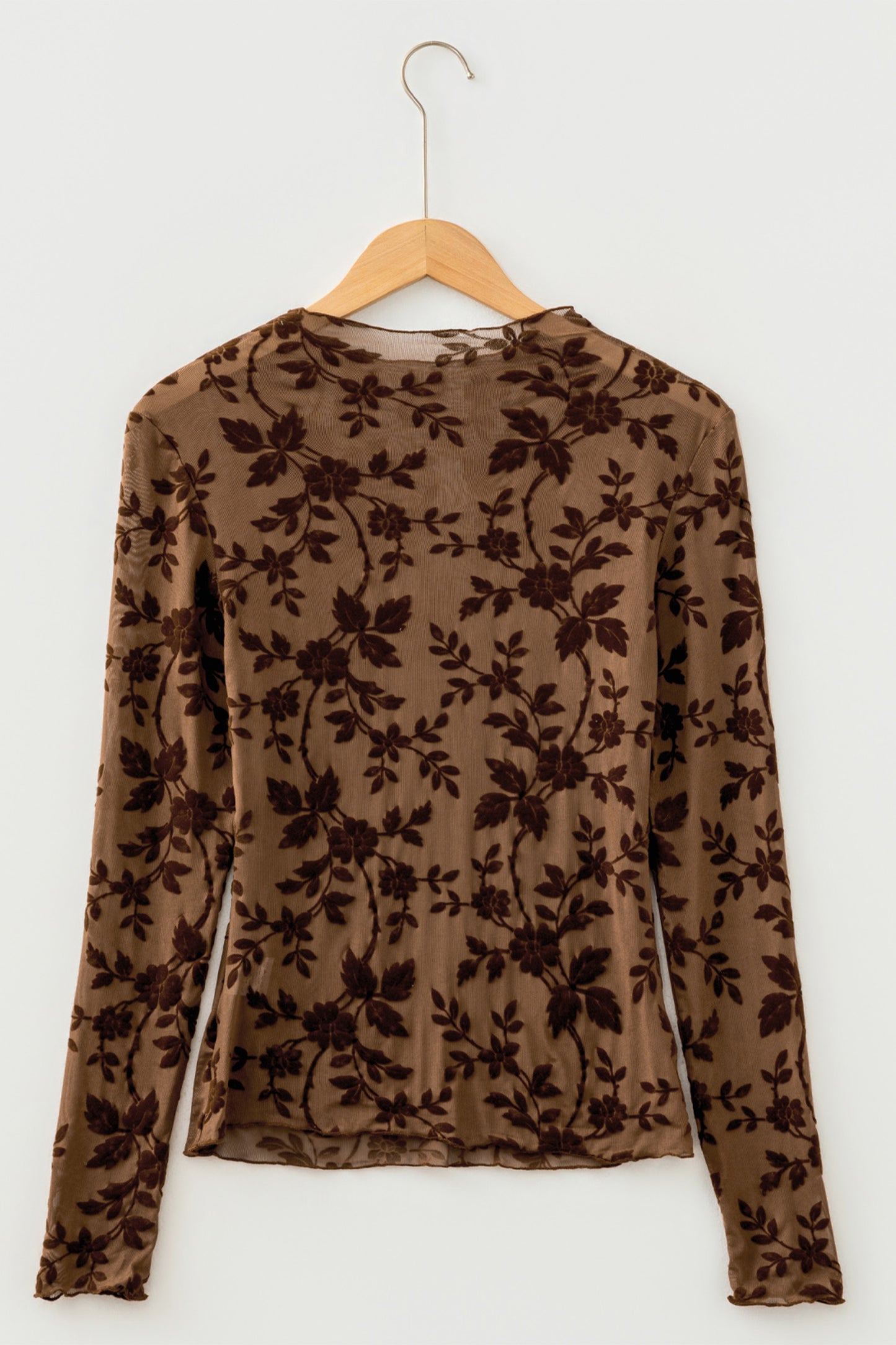 Mocha In Bloom Mesh Top