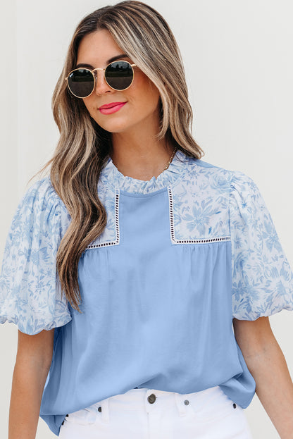 Blue La Bloom Top