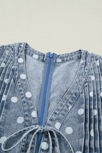 Polka Dot Daydream Denim Romper