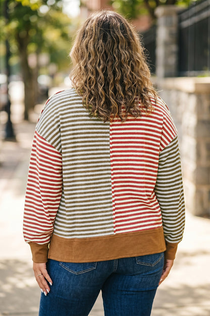 Mixed Signals Plus Size Striped Top