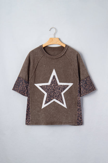 Leopard Star Patch T-Shirt