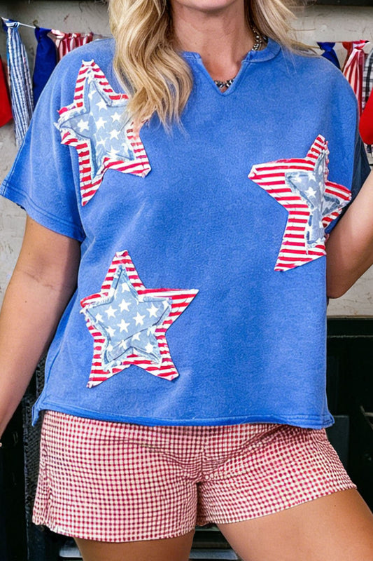 Patriotic Star Patched Mineral Washed Tee