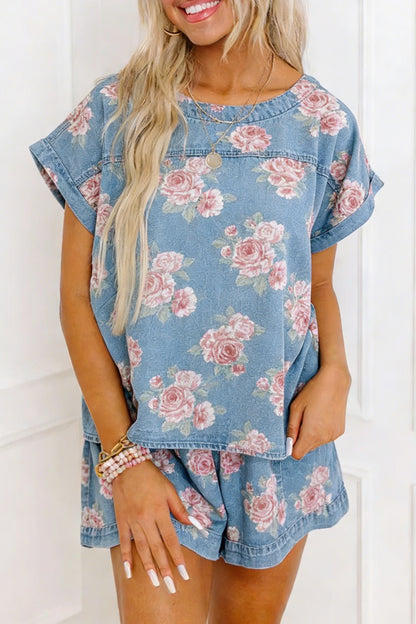Rosie Posie Denim Two Piece Set