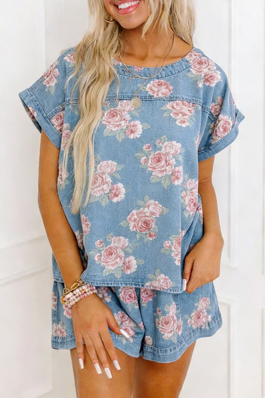 Rosie Posie Denim Two Piece Set