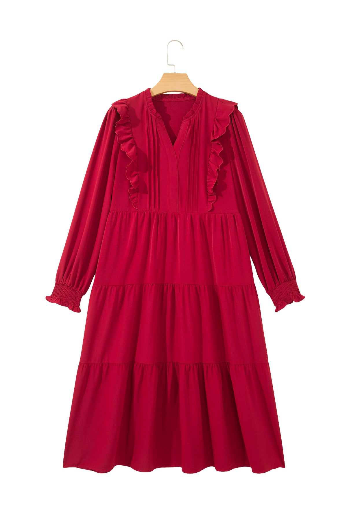 Crimson Charm Midi Dress