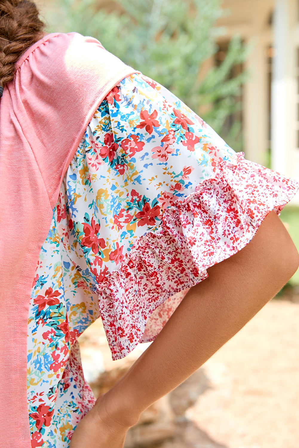Garden Party Ruffle Sleeve Plus Size Top