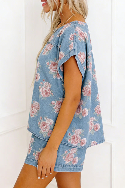 Rosie Posie Denim Two Piece Set