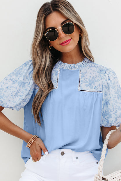 Blue La Bloom Top