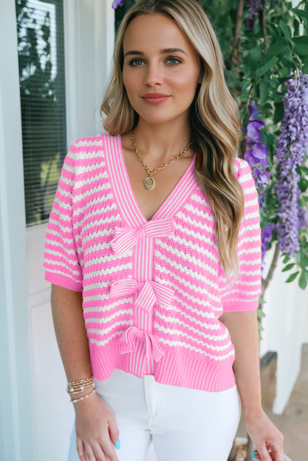 Bow & Behold Striped Top