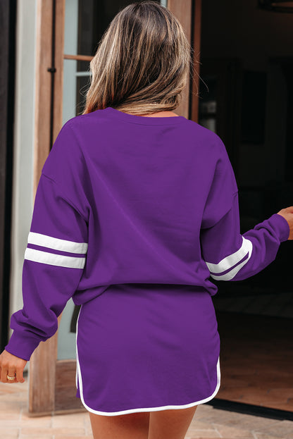Playmaker Varsity Stripe Pullover & Mini Skort Set