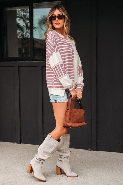 Stripe Side Story Henley Top