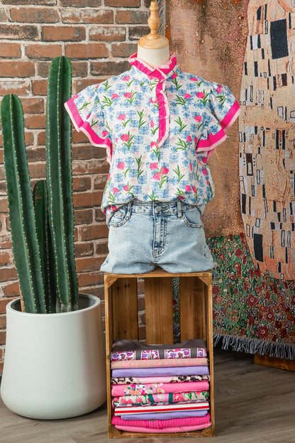 Tulip & Toile Ruffle Top