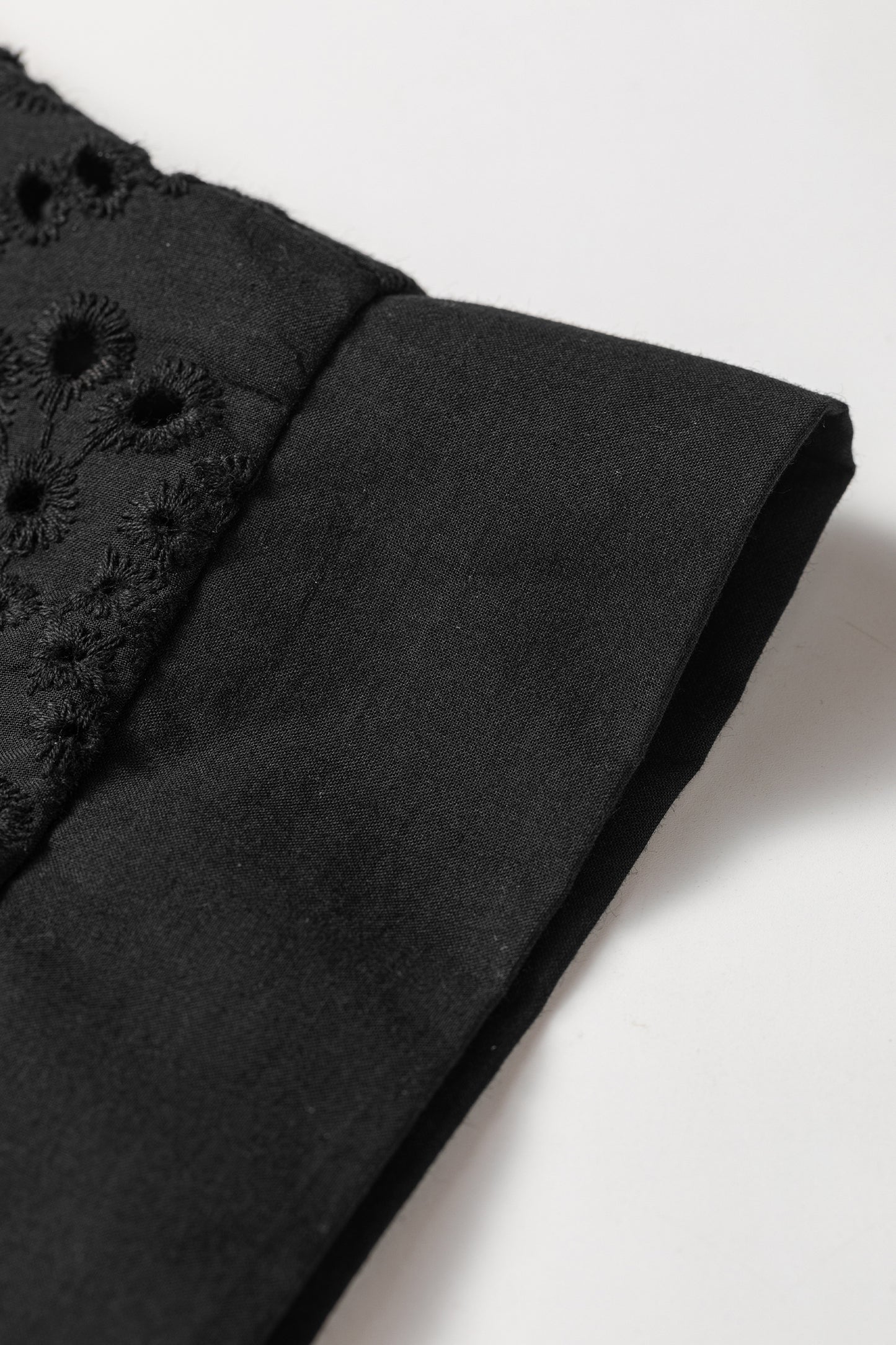 Eyelet Elegance Collared Mini Dress