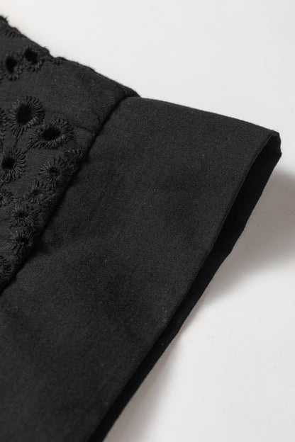 Eyelet Elegance Collared Mini Dress