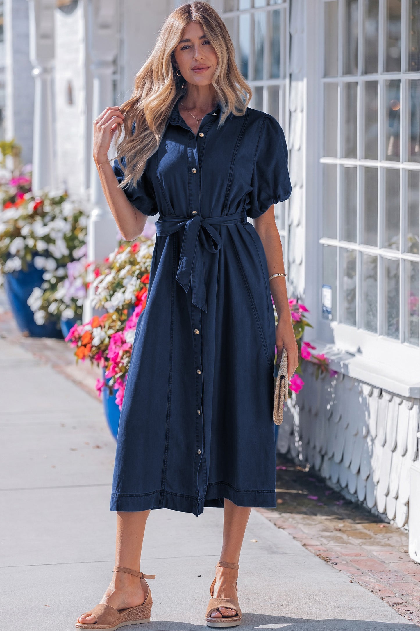Skylight Chambray Midi Dress