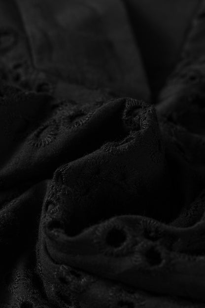 Eyelet Elegance Collared Mini Dress