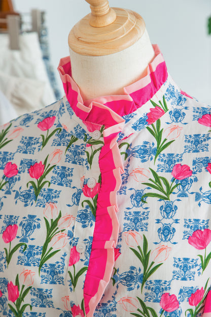 Tulip & Toile Ruffle Top