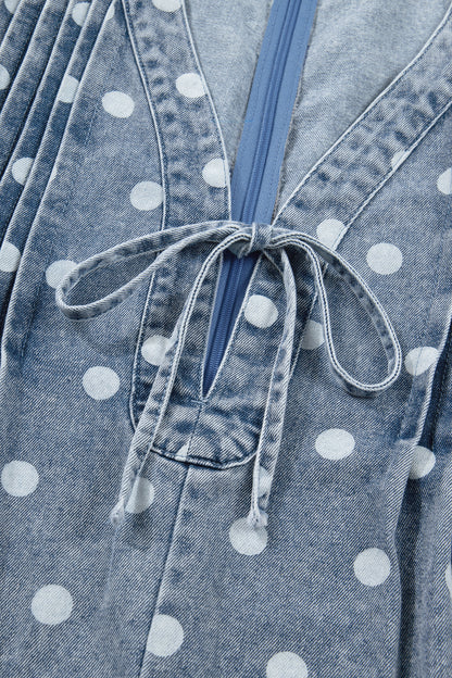 Polka Dot Daydream Denim Romper