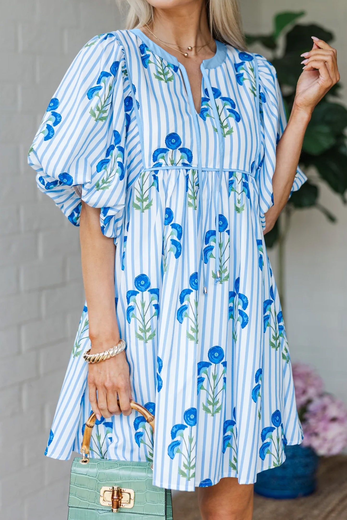Blue Belle Bloom Mini Dress