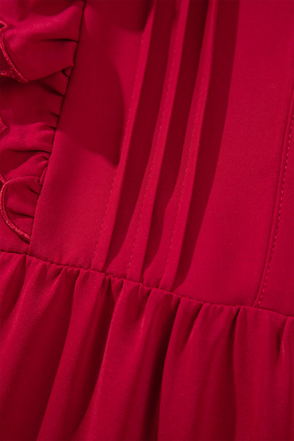 Crimson Charm Midi Dress