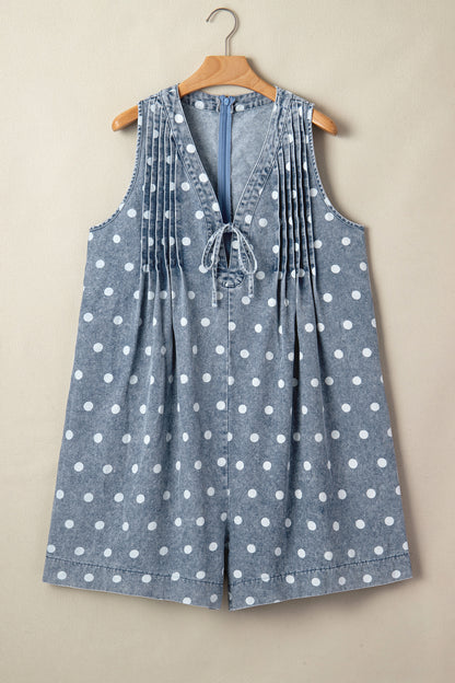 Polka Dot Daydream Denim Romper