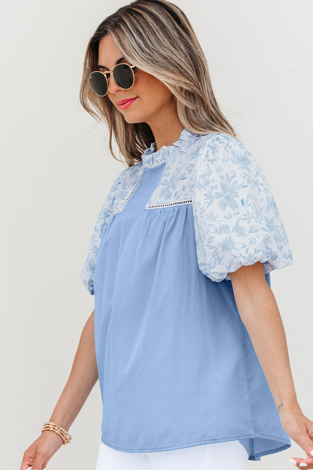 Blue La Bloom Top