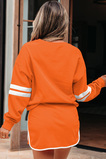 Playmaker Varsity Stripe Pullover & Mini Skort Set