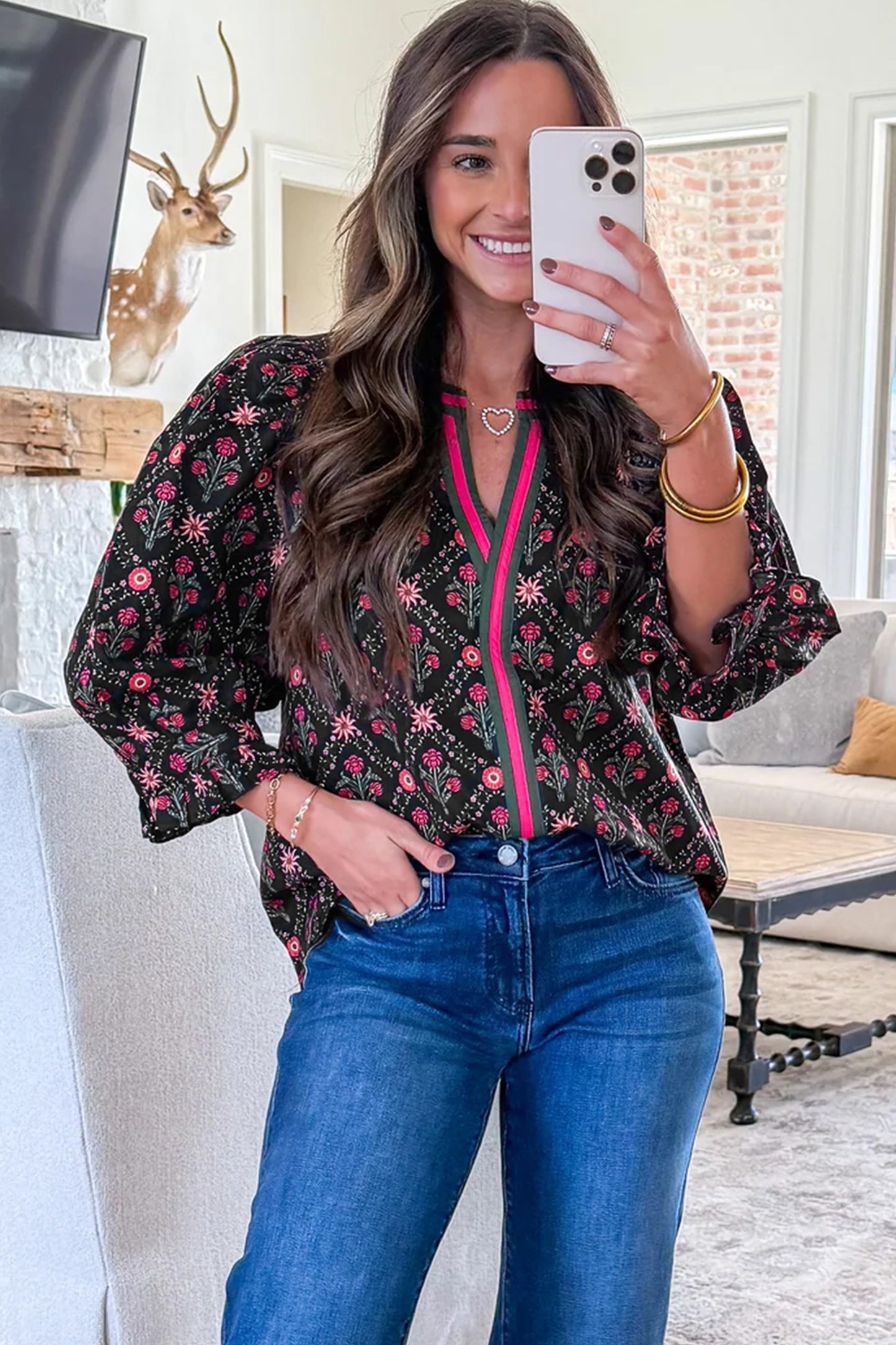 Dark Romance Floral Top