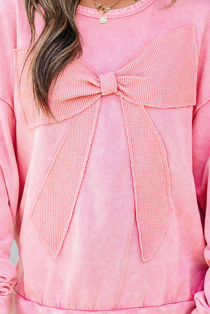 Bow So Sweet Mineral Wash Pullover