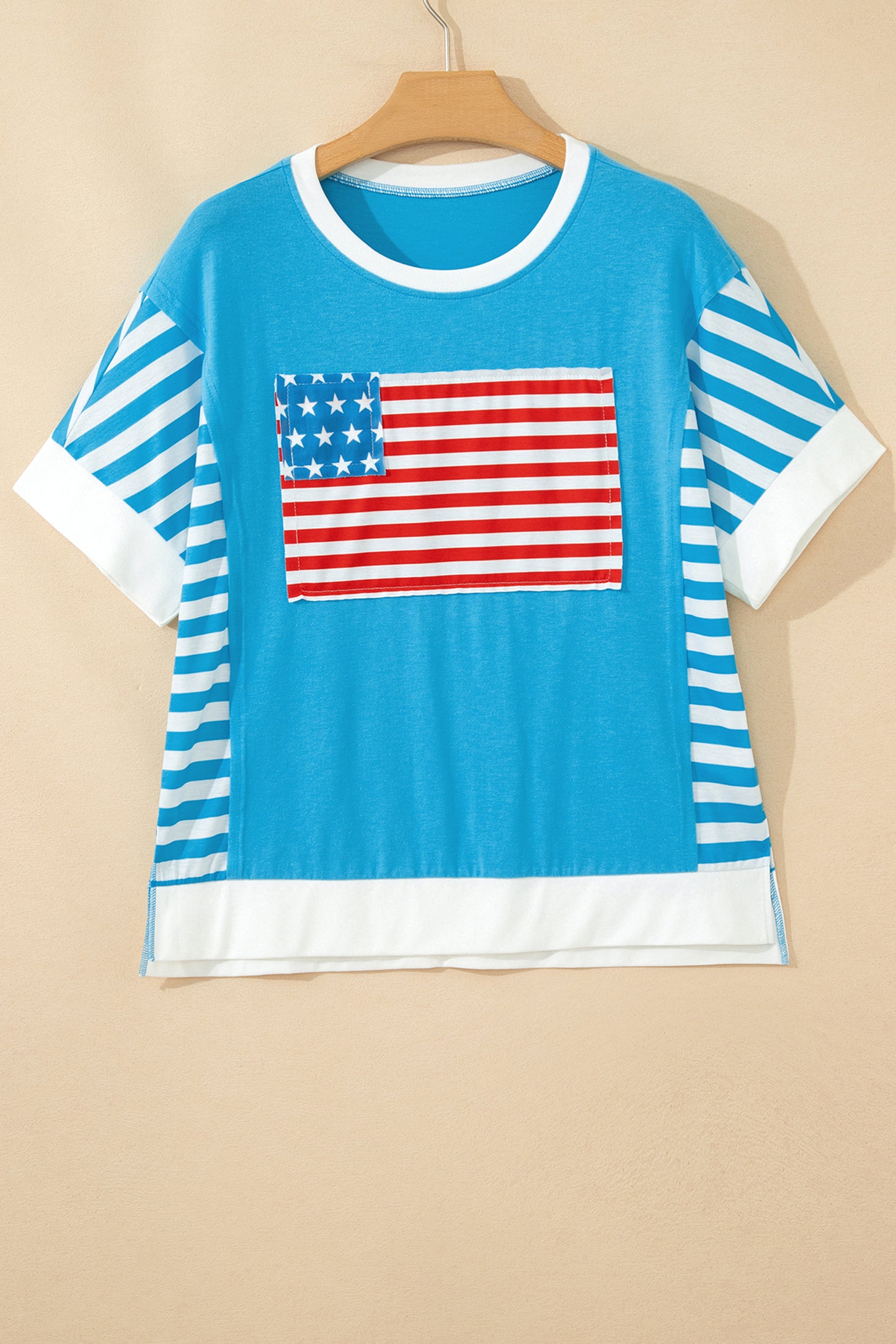 American Flag Patchwork Top