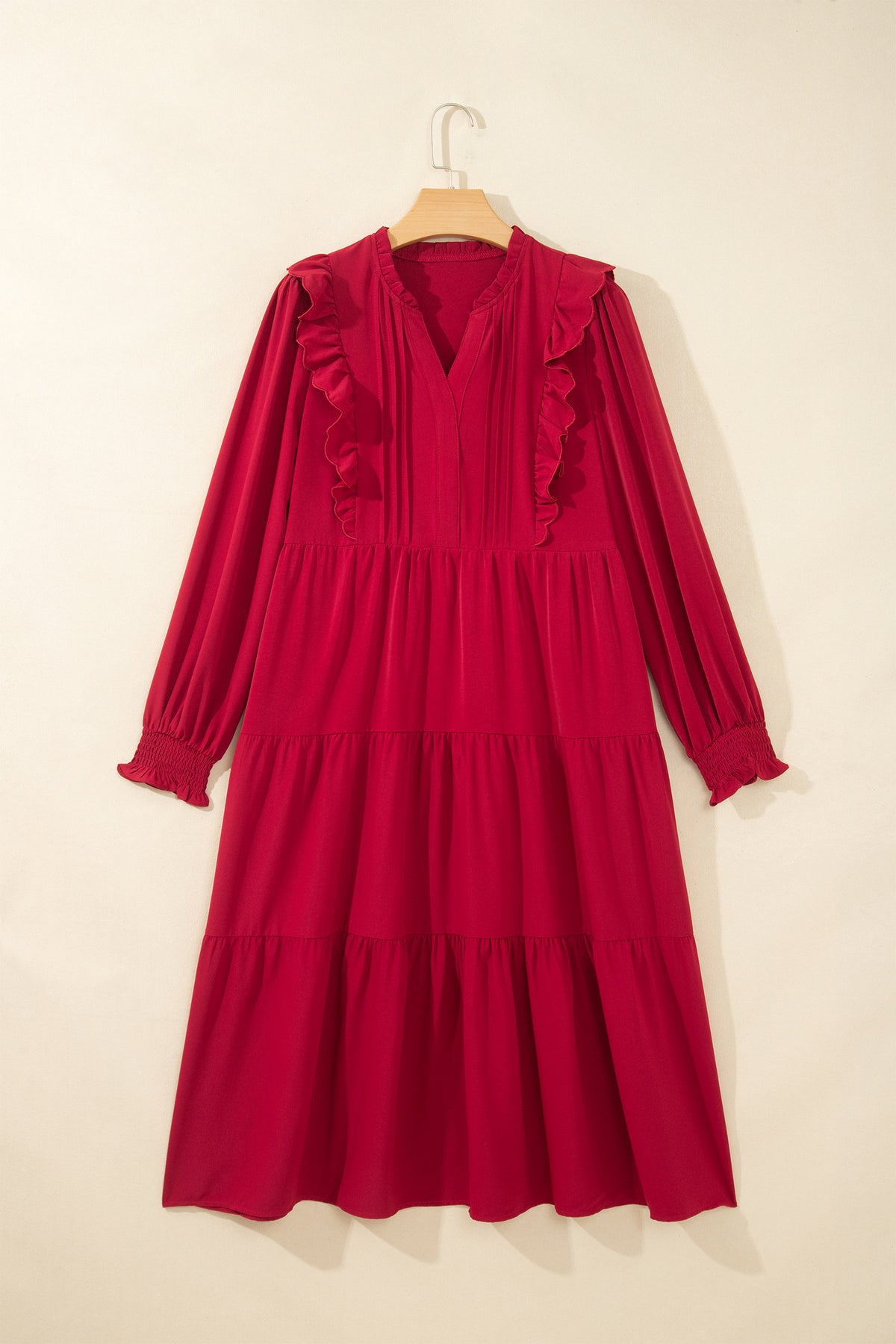 Crimson Charm Midi Dress