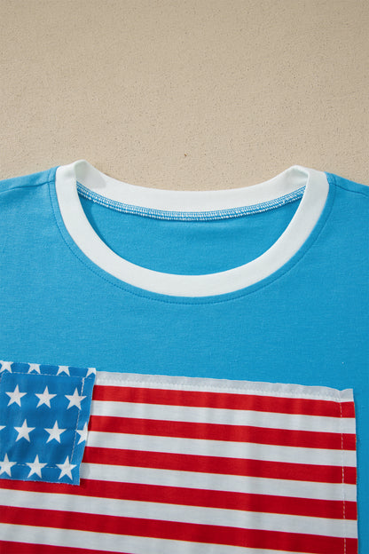 American Flag Patchwork Top