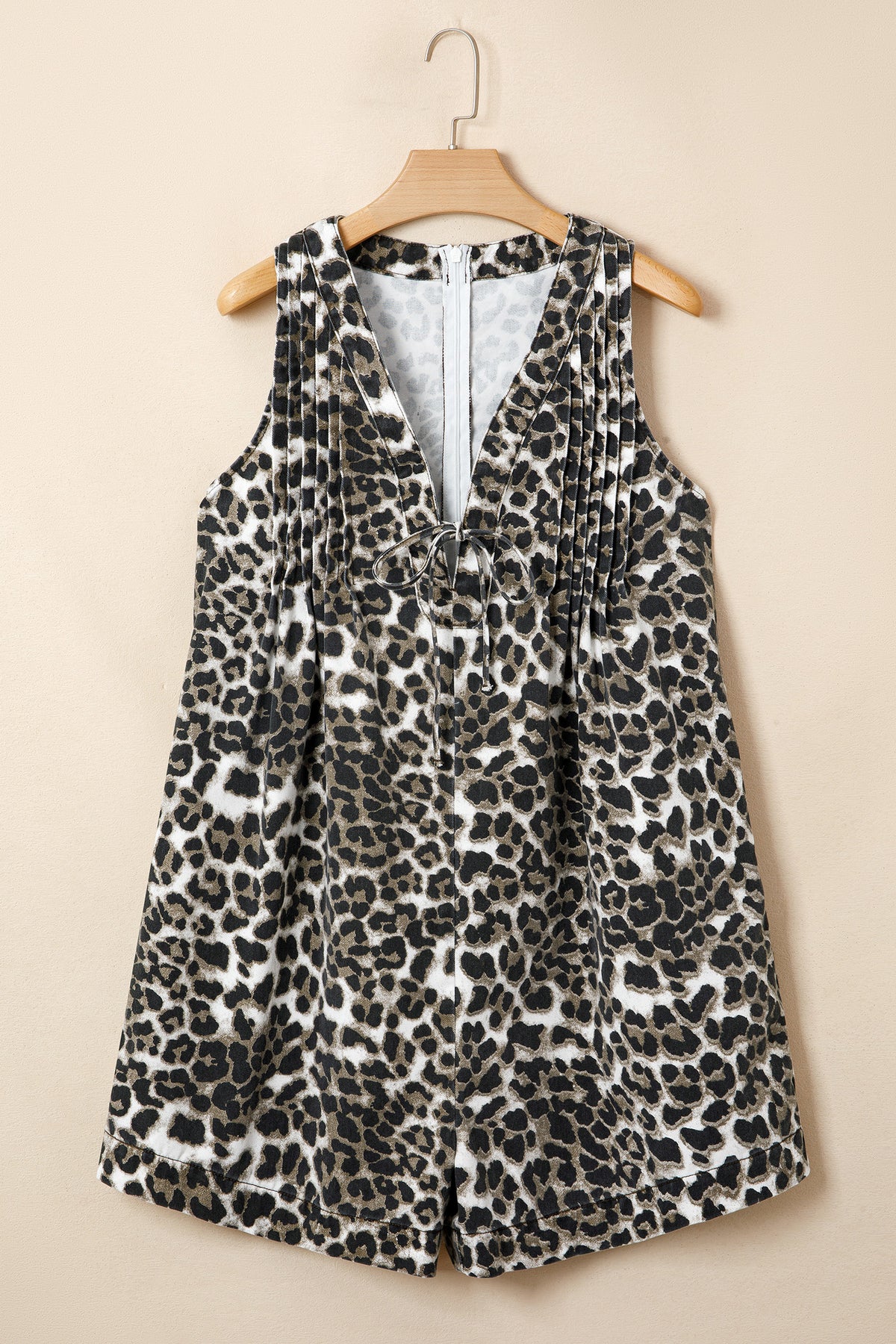 Leopard Love Denim Romper