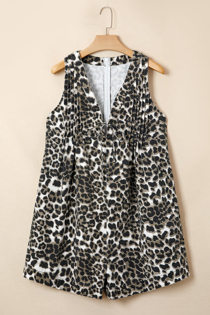 Leopard Love Denim Romper
