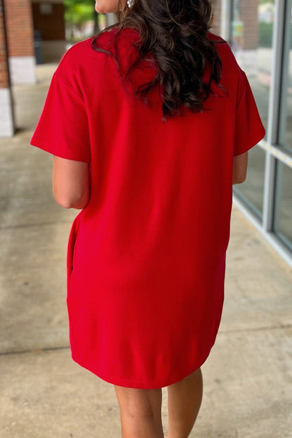 Fiery Red Stars & Stripes Bow Mini Dress
