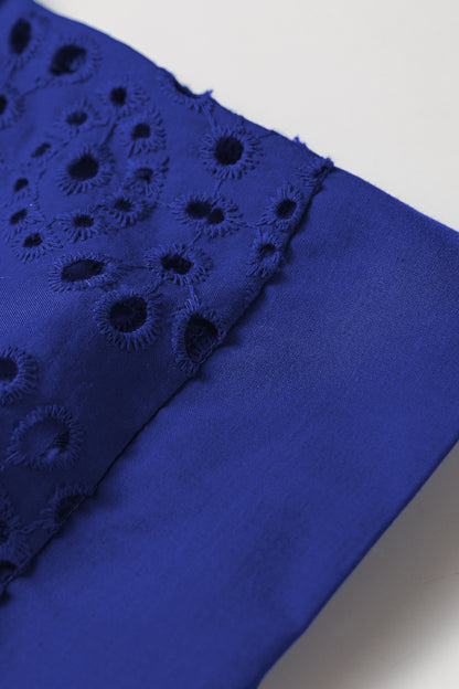 Eyelet Elegance Collared Mini Dress