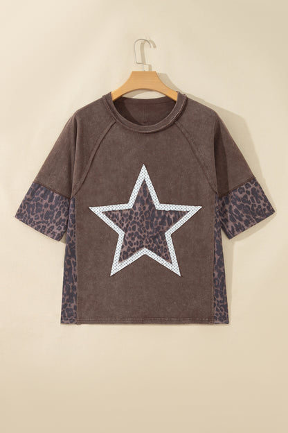 Leopard Star Patch T-Shirt