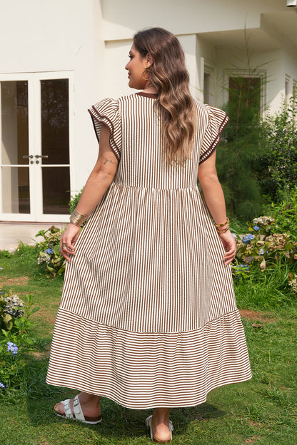 Line Leader Plus Size Maxi Dress