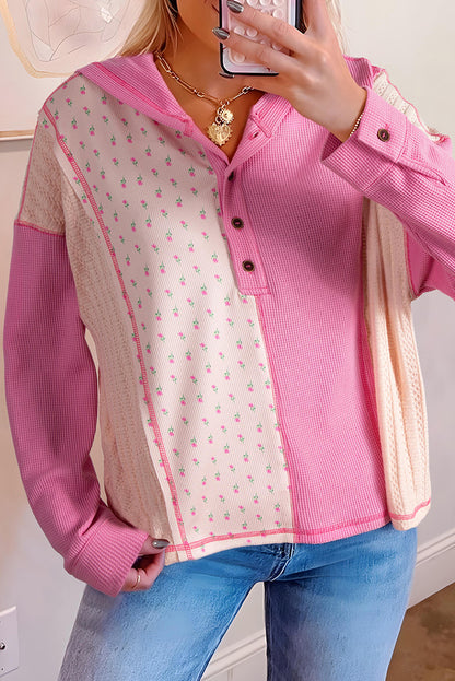 The Cottage Cutie Patchwork Hoodie Top