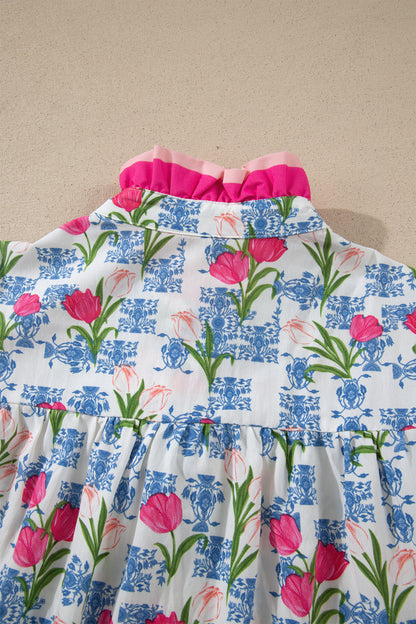 Tulip & Toile Ruffle Top