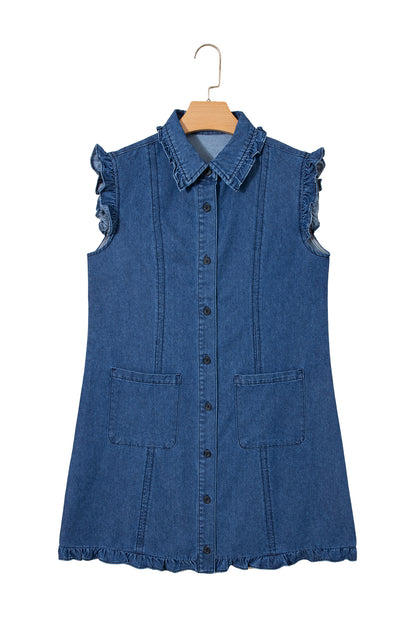 Ruffle & Run Denim Shift Dress