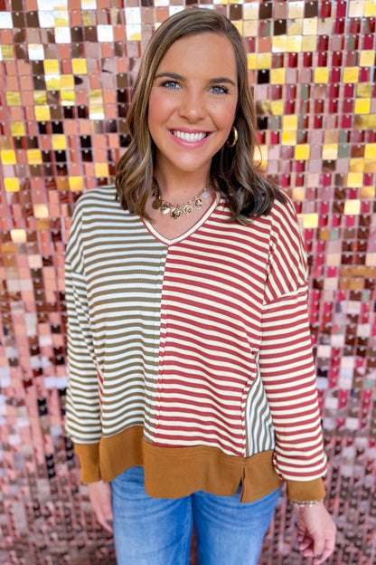 Mixed Signals Plus Size Striped Top