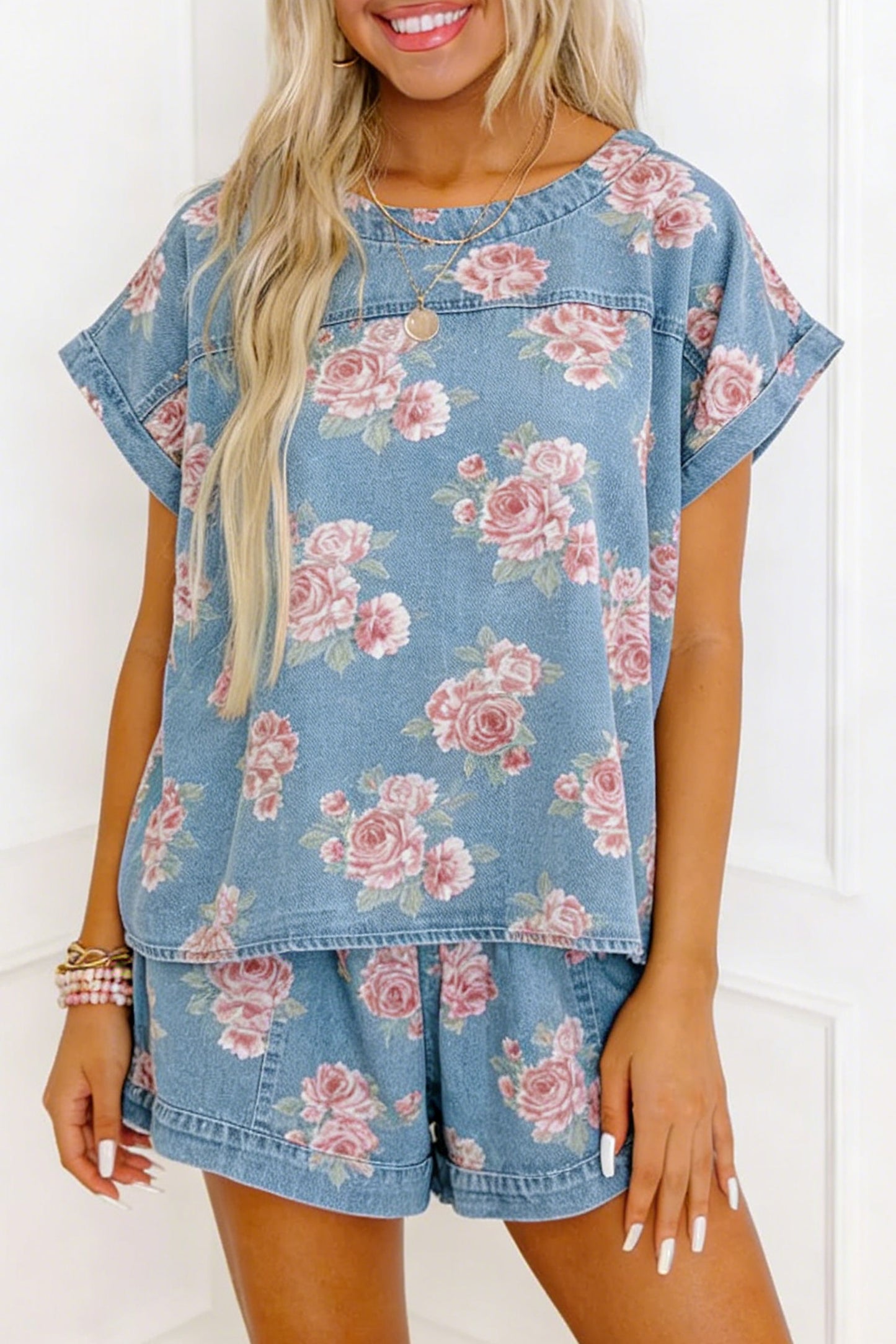 Rosie Posie Denim Two Piece Set