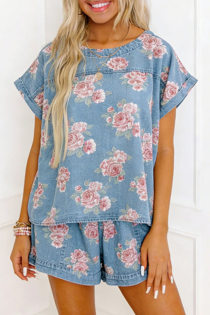Rosie Posie Denim Two Piece Set