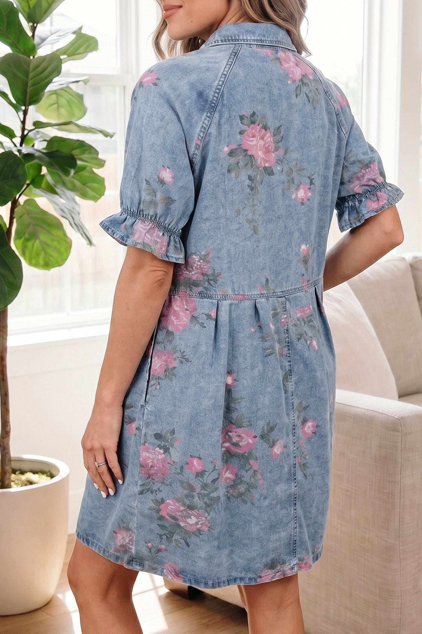 Rosie Denim Button Down Mini Dress