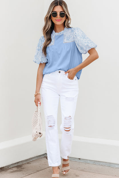 Blue La Bloom Top