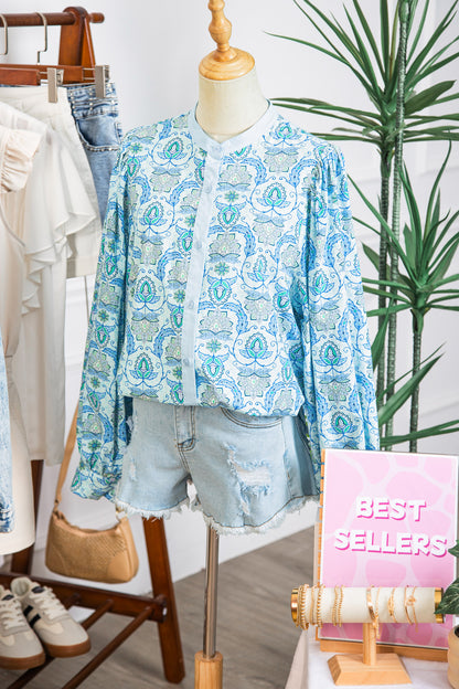 Sweet Paisley Dreams Button Down Top